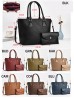 2 in 1 Faux Leather Satchel Bag 